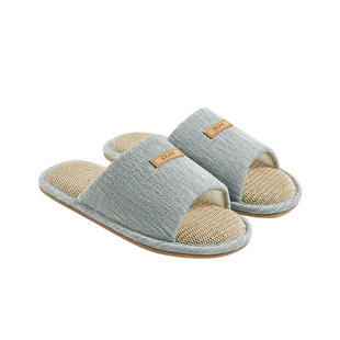 朴西语柔静音亚麻拖鞋男士2026春新款吸汗防滑居家室内四季拖鞋女