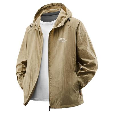 冰丝速干夏季轻薄防晒衣男士连帽外套透气户外2025新款男装防晒服