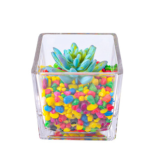 鱼缸水族箱斗鱼缸小型养虾正方形办公桌面创意超白玻璃造景方形缸