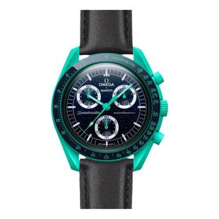 适用斯沃琪欧米茄真皮表带swatch omega熔岩沙漠联名头层皮表带20