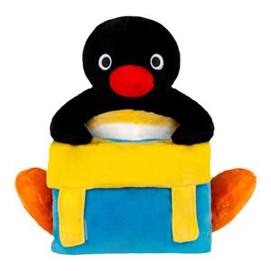 正版pingu小企鹅毛绒男女学生双肩书包小众大容量高级感生日礼物