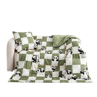 A类全棉牛奶绒两用抱枕被子加厚汽车靠垫办公室沙发午睡枕头毛毯