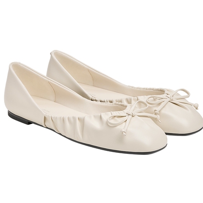 CHARLES&KEITH26春季新款CK1-70920216蝴蝶结褶皱平底芭蕾鞋单鞋