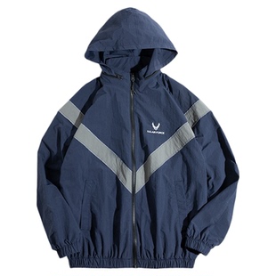 马登工装ARMY反光连帽飞行员夹克运动速干外套宽松IPFU训练服男春