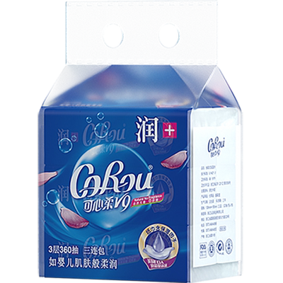 可心柔擦鼻涕专用纸120抽3包抽纸