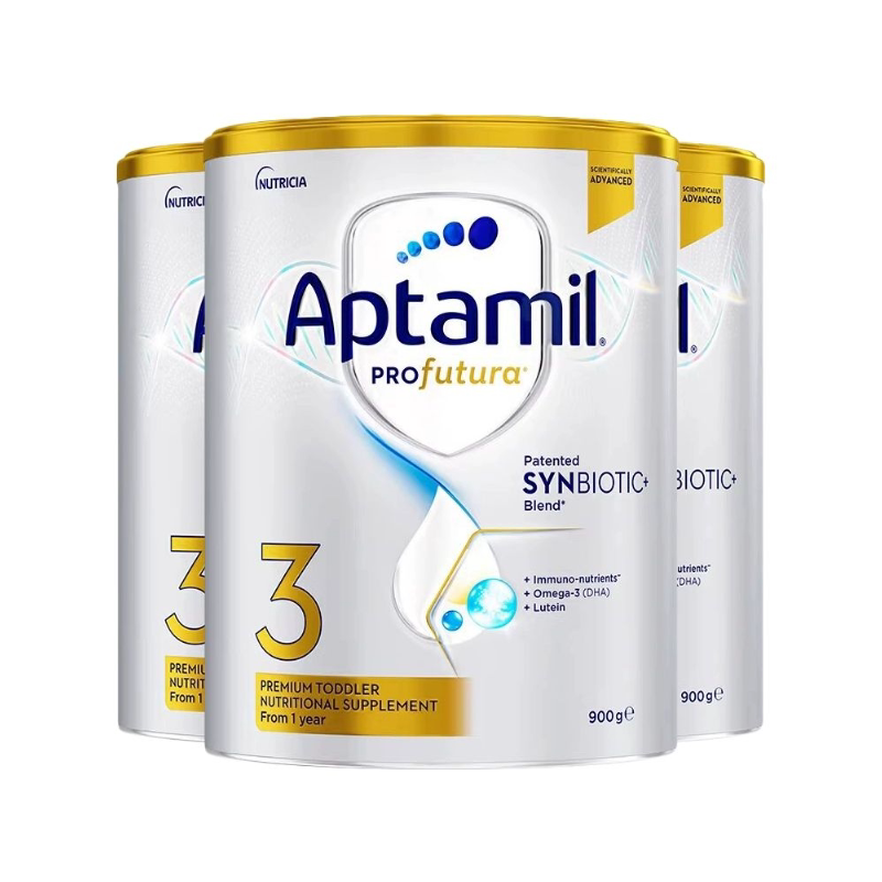 澳大利亚直邮Aptamil爱他美白金版婴幼儿奶粉3段1-3岁900g*3罐