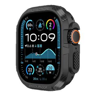 适用applewatchultra2保护壳苹果手表S10保护套炭纤维纹iwatchSeries10表壳硅胶男女士高级超薄防摔软壳49mm