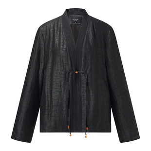 歌莉娅冬季新品18姆米龟纹香云纱桑蚕丝棉服1ECL7B040