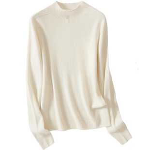 金菊2025秋冬山羊绒新款半高领针织衫女式羊毛衫套头保暖打底毛衣