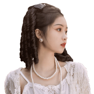 假发女高马尾仿真复古旗袍发型金粉世家民国罗马卷长发假马尾辫子