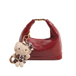 高级感小众包包女式2025新款超火单肩斜挎包美拉德复古手提饺子包