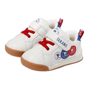 泰兰尼斯冬季新款女宝宝学步鞋婴儿加绒保暖面包鞋男童软底运动鞋