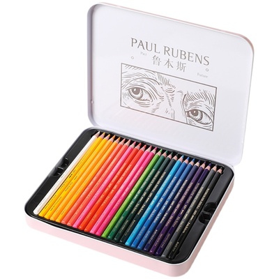鲁本斯铁盒专业学生24色水溶彩铅