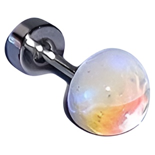 炫彩多巴胺色耳骨钉医用钛钢防过敏耳蜗钉幻彩透明圆球耳饰几何
