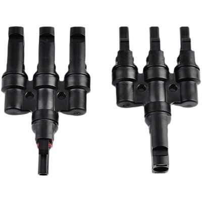 T型四通MC4光伏连接器一分三插头