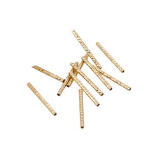 14k包金直管DIY手链刻面直管子配件保色珠 50根一份