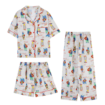 JoyceBra三件套小丑印花格子睡衣