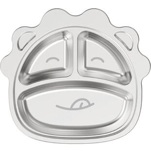 乐扣乐扣儿童316L不锈钢餐盘幼儿园分餐盘专用食堂打饭加深饭盒