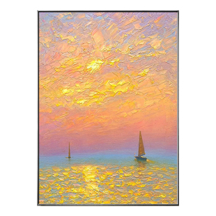 一帆风顺客厅沙发背景墙装饰画现代简约入户玄关挂画高级小众壁画