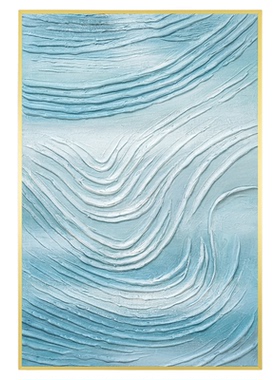 艺美嘉原创手绘油画《碧浪波影》客厅沙发书房装饰画过道走廊挂画