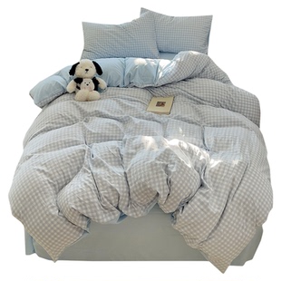 A类床品全棉四件套纯棉被套床单加厚新款被罩床笠学生宿舍三件套4