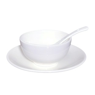 饭店会所酒店餐厅摆台餐具陶瓷纯白盘碗碟家用中式用品套装三件套