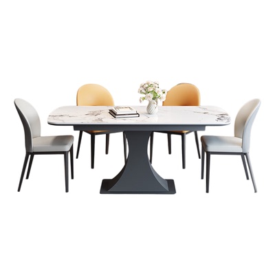 蒂梵小蛮腰可伸缩餐桌带电磁炉