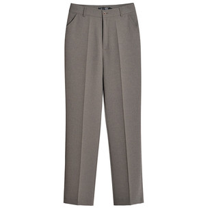 夏季新款中老年女裤长裤宽松高腰直筒大码妈妈裤子中年女装西装裤