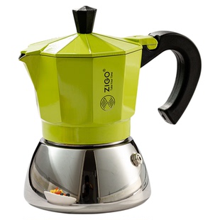 zigo摩卡壶煮咖啡意式浓缩家用手冲咖啡壶套装加热炉电陶炉礼盒装