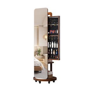 魔镜家居 移动穿衣镜旋转落地镜家用全身镜收纳柜卧室大镜子