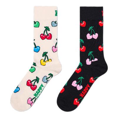【2026新款】Happy Socks潮牌创意水果樱桃袜子百搭小众中筒袜
