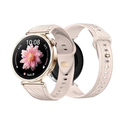 适用华为GT5手表FKM反扣watch5氟橡胶表带GT4草木绿运动watchgt5pro智能凝霜白41女生腕表带42mm官方同款夏季
