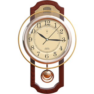 北极星欧式客厅挂钟静音家用创意挂钟摇摆时尚挂墙时钟挂表石英钟