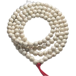 至尊版 骨瓷白石玉同枝数星星6圆大白 海南星月菩提子108佛珠手链