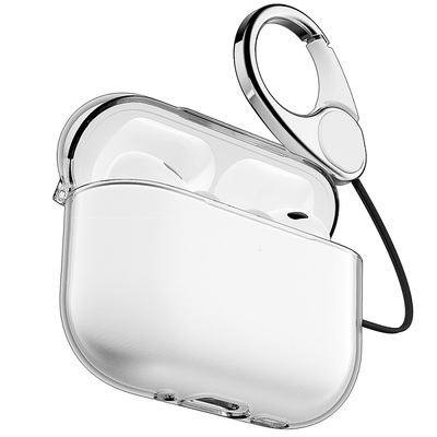 韩国VICXXO透明硬壳适用苹果AirPods Pro3三代耳机壳薄挂扣耳机充电盒保护套一体式附指环挂绳新款