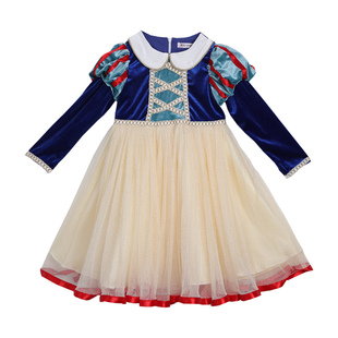 白雪公主裙女童春秋装2025新款儿童冰雪奇缘爱莎裙子小女孩连衣裙