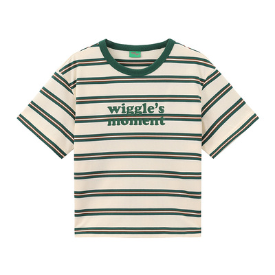 早春韩国宽松条纹短袖打底T恤