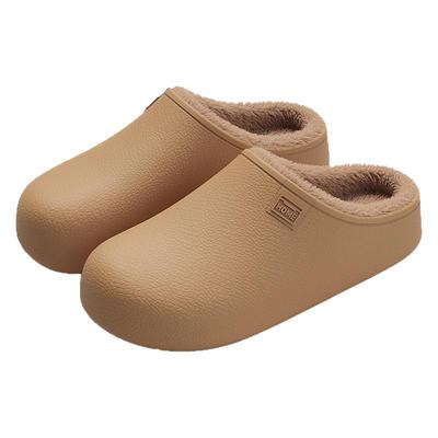 防水棉拖鞋男款外穿毛绒棉拖男