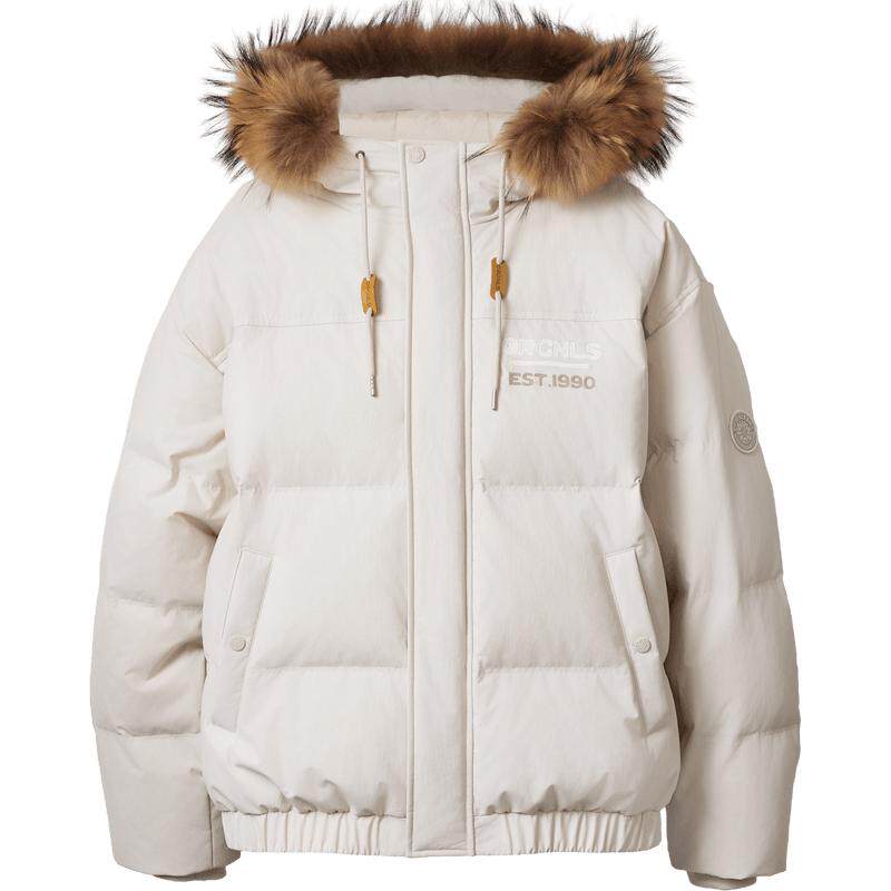 杰克琼斯冬季男连帽可拆毛领羽绒