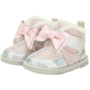 卡特兔冬鞋2024新款宝宝加绒棉鞋亮晶晶时尚靴子宝宝保暖童鞋舒适