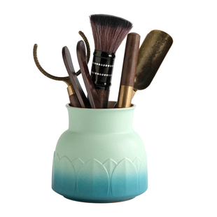 叁旬锦绣莲华茶道六君子套装家用茶筒高端黑檀木茶夹茶勺茶具配件