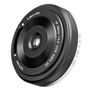 唯卓仕28mm F4.5人文定焦自动对焦镜头X/E/Z卡口微单相机饼干头