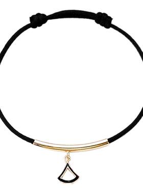 周珍珍18K红绳珐琅扇子红绳手链裙子手链吊坠红绳男女款手串手绳