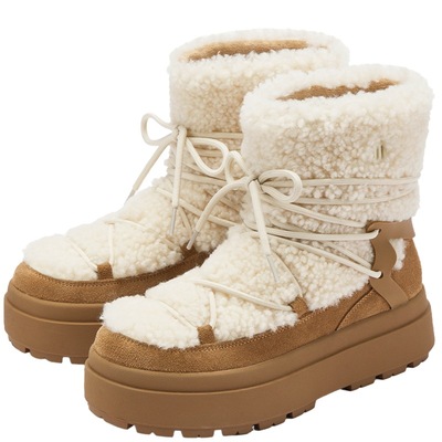 73hours毛绒厚底雪地靴
