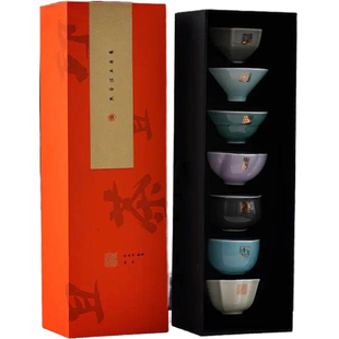 守藏·西泠印社 且茶且印 七任社长杯茶具茶饼礼盒 云南普洱茶砖