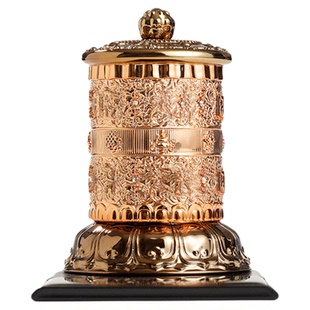 车载太阳能蓄能转轮家用电动转筒车内装饰摆件转桶无需电池慈简