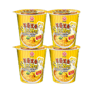 韩国进口不倒翁方便面芝士拉面杯面(油炸方便面)62g*4杯夜宵泡面