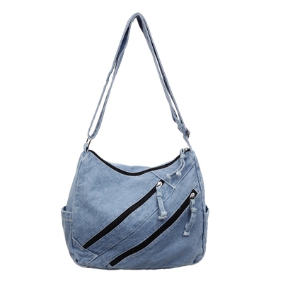 2025新款时尚百搭牛仔布斜挎包
