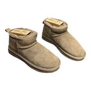 考拉小熊冬季雪地棉靴女周冬雨同款真皮羊毛加厚绒短筒矮腰加厚底