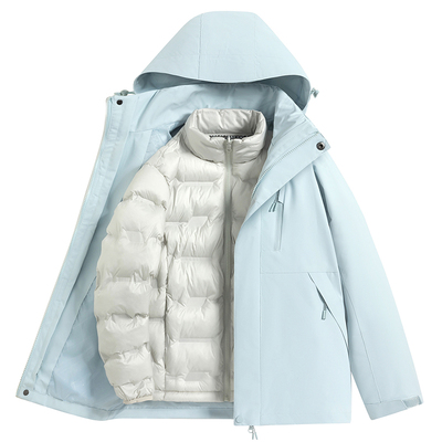 稻草人冲锋衣女【羽绒内胆】2025新款秋冬防风防水户外三合一男款